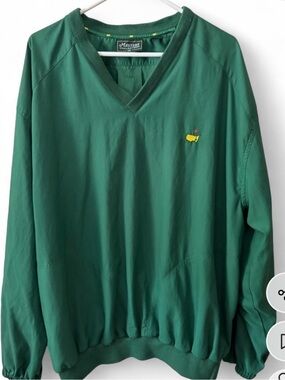 EUC Vintage Masters Collection Green V neck  Windbreaker Pullover. Size XL